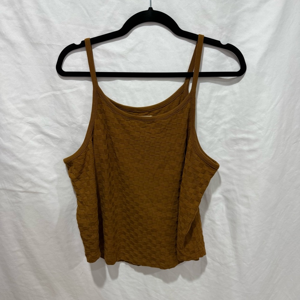 Madewell Waffle Texture Tank XL 100% Cotton Brown Minimal Y2K 2000’s Lightweight